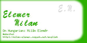 elemer milan business card