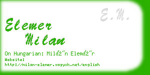 elemer milan business card